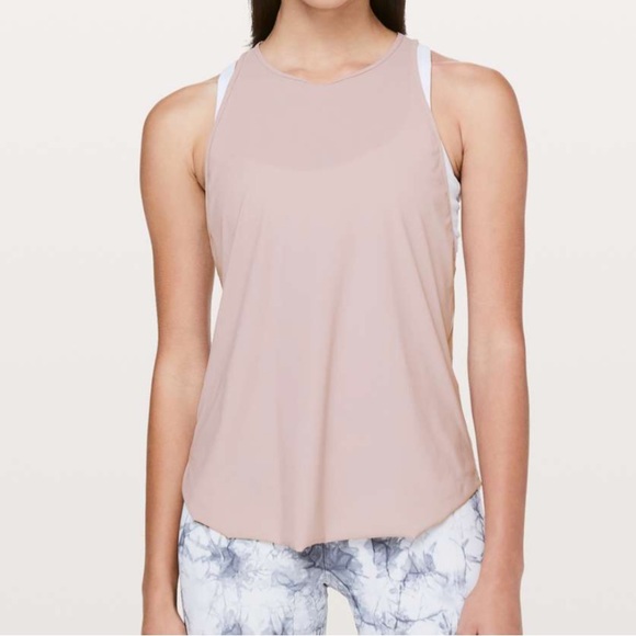 Lululemon Never Still Tank Top Smoky Blush Mauve Pink 6/S/Small Racerback Mesh - Picture 3 of 11